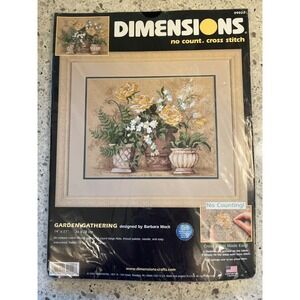 Dimensions Garden Gathering Cross Stitch Kit Barbara Mock Floral 39022 Vintage